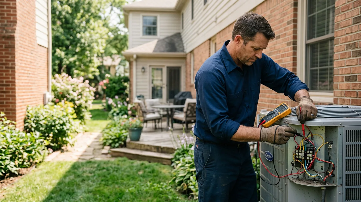 HVAC technician working near Pigeon Falls, WI